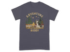 Adventure Buddy Camping Husky Dog T-Shirts Tweed T-shirt