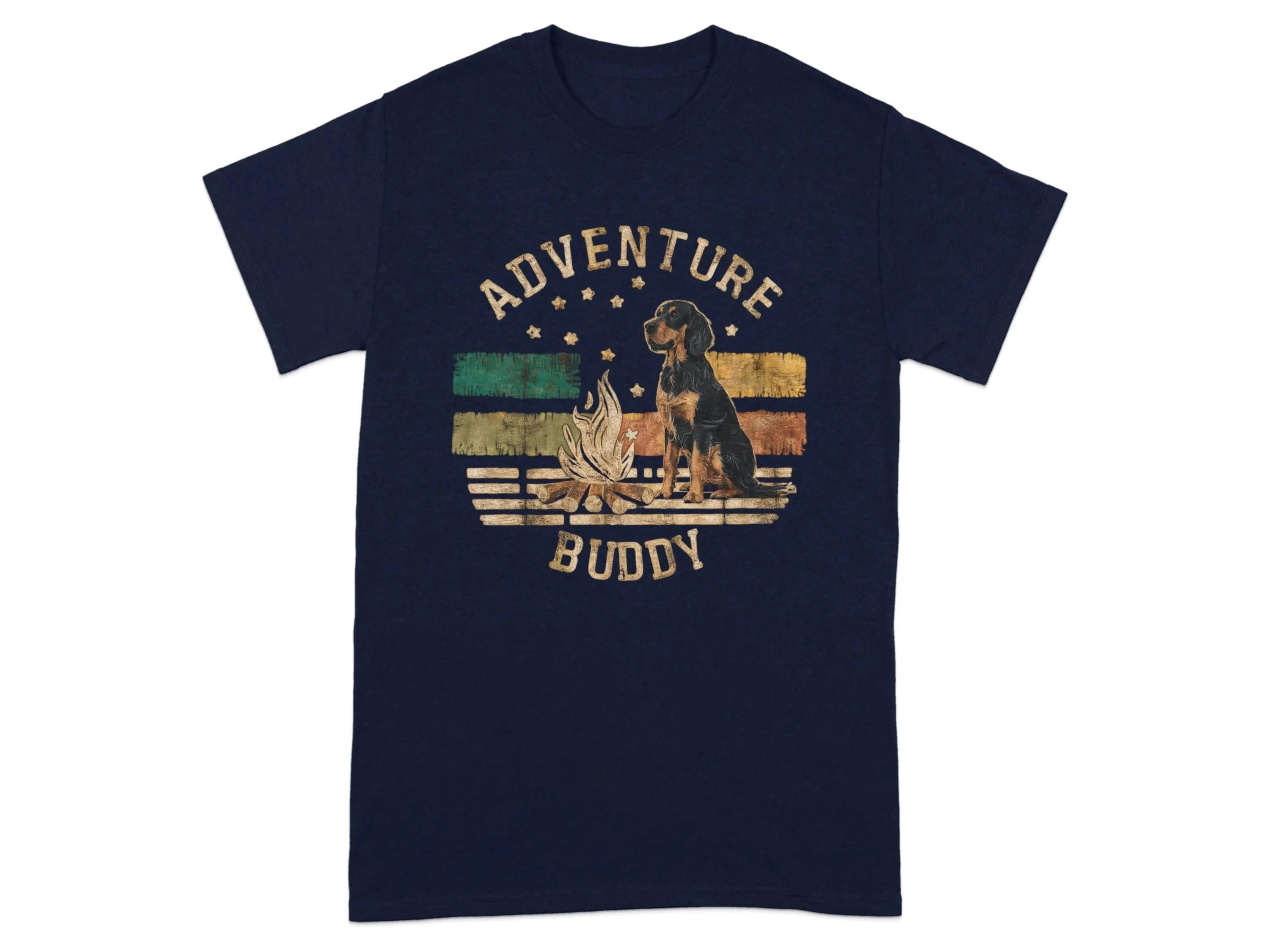 Adventure Buddy Gordon Setter T-Shirts Navy Blue T-shirt