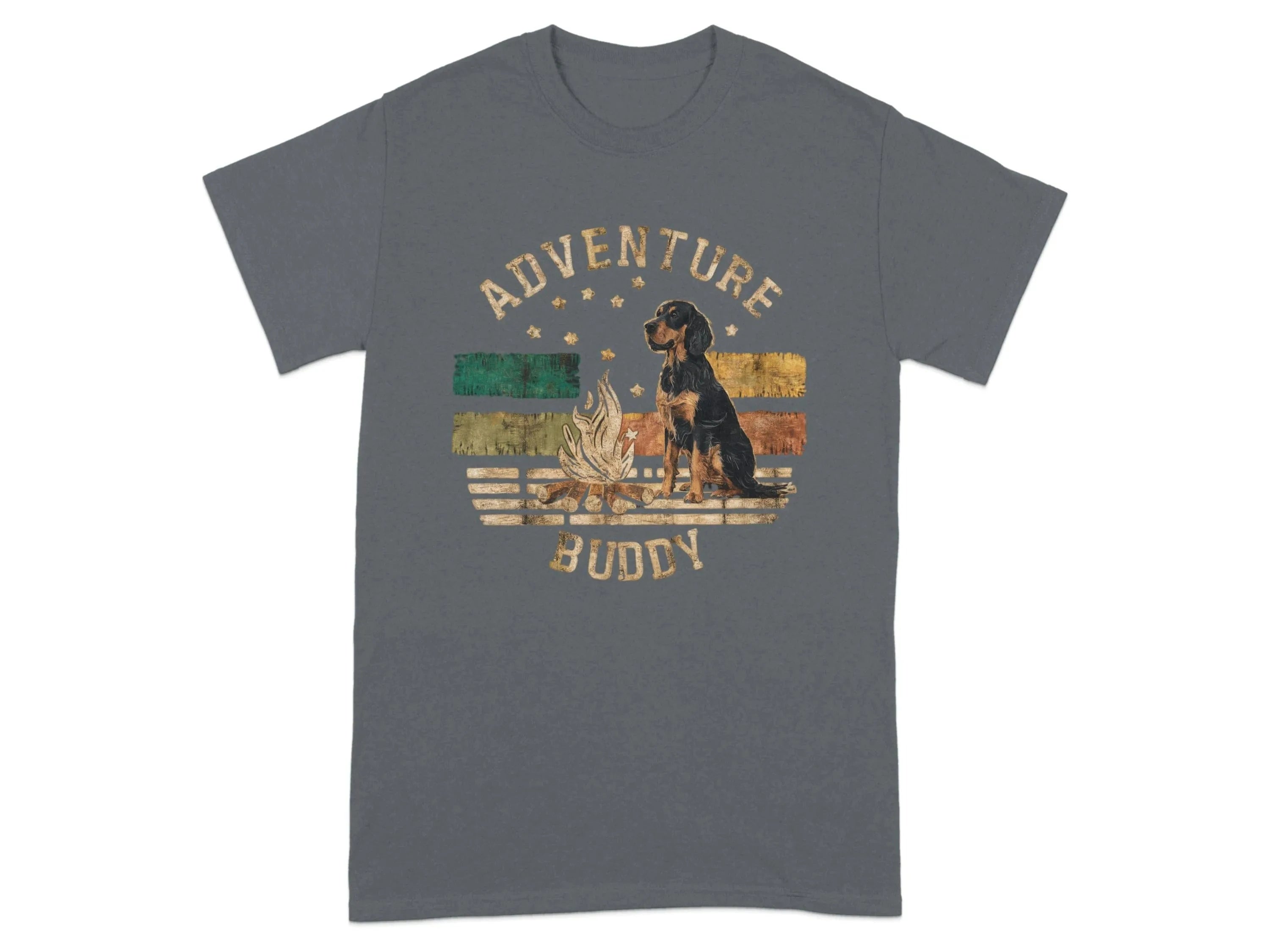 Adventure Buddy Gordon Setter T-Shirts Charcoal T-shirt