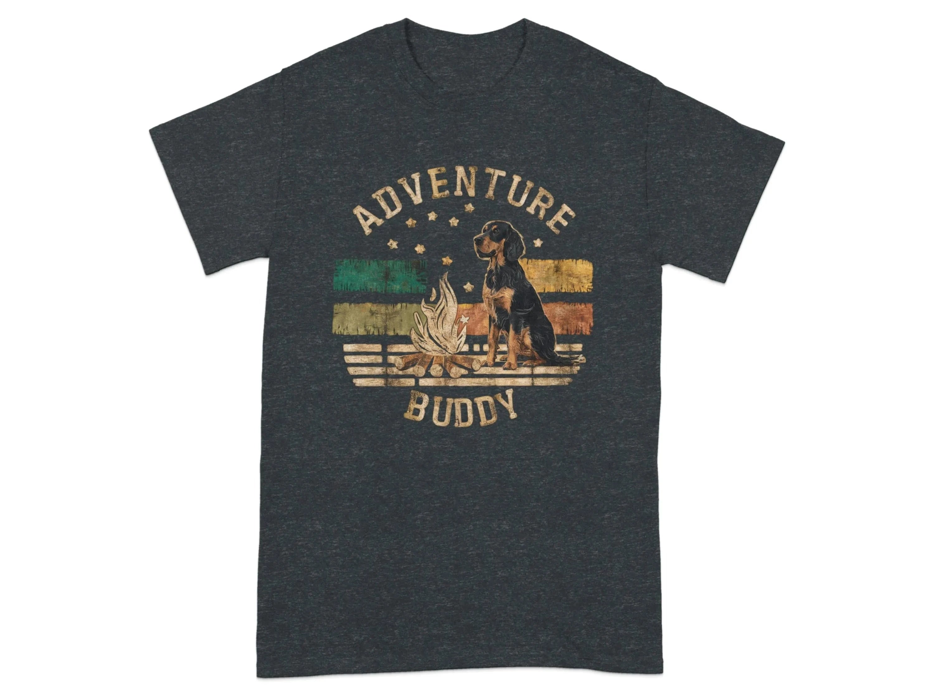 Adventure Buddy Gordon Setter T-Shirts Dark Heather Grey T-shirt
