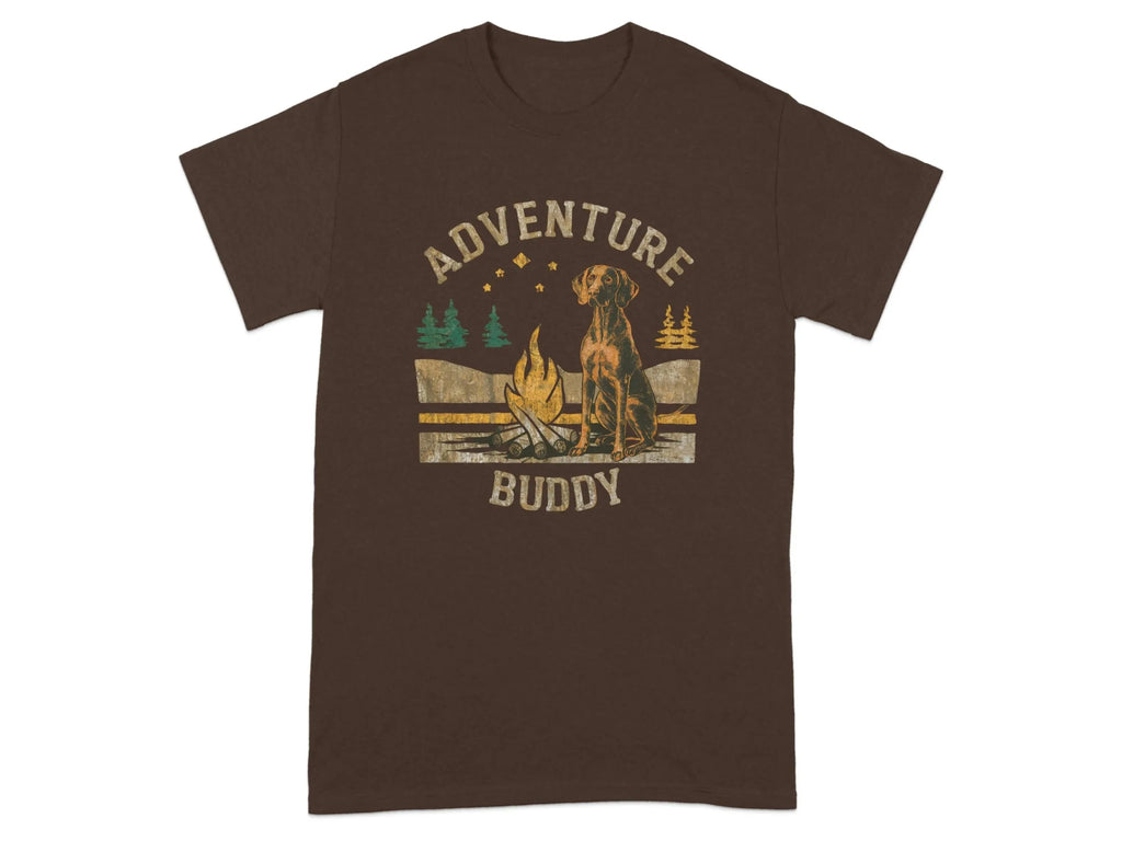 Adventure Buddy Vizsla T-Shirts Dark Chocolate T-shirt