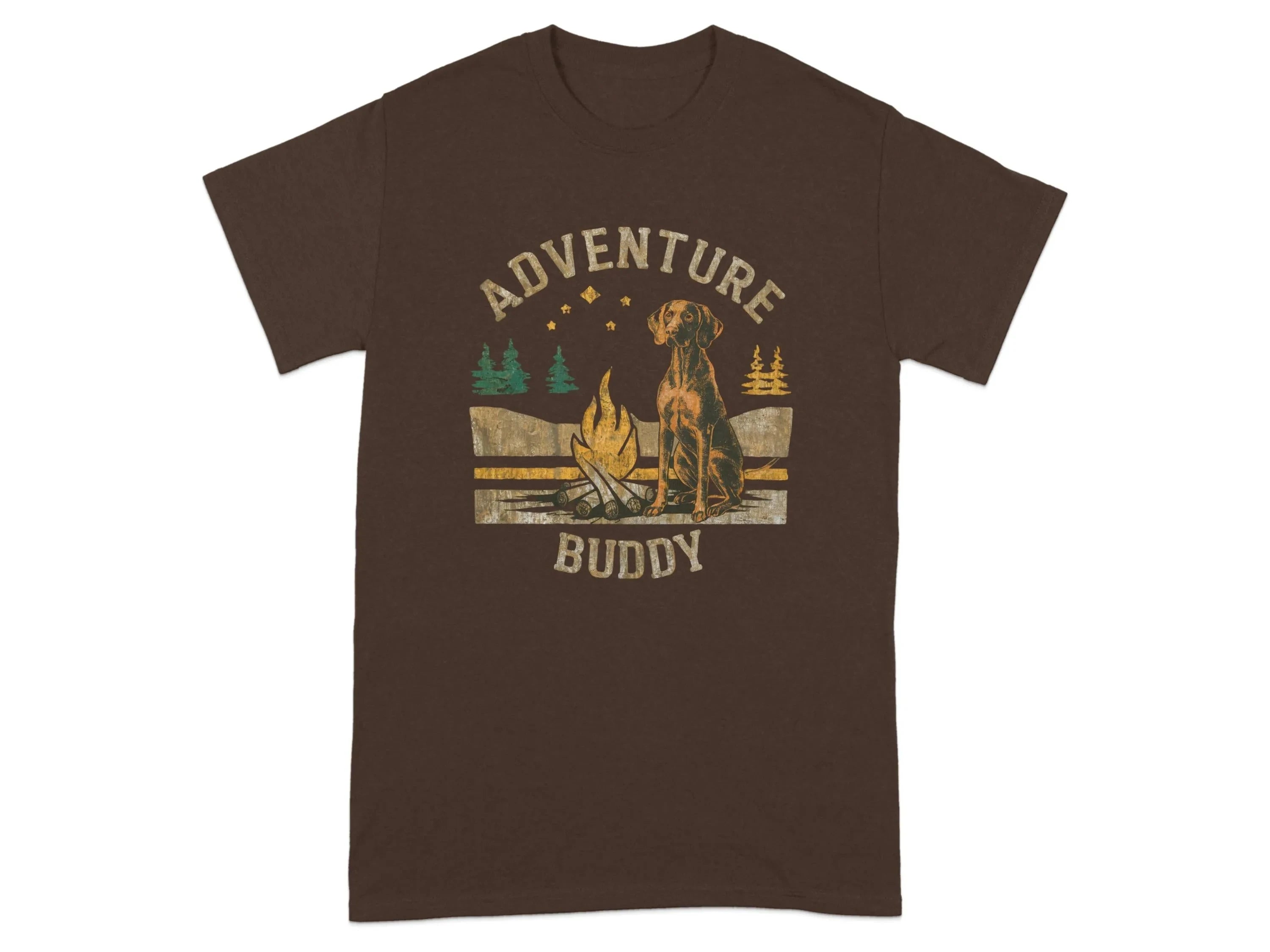 Adventure Buddy Vizsla T-Shirts Dark Chocolate T-shirt