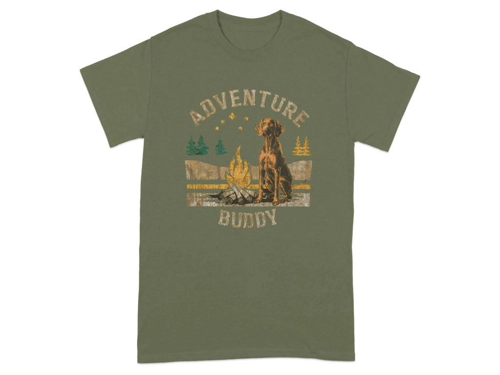 Adventure Buddy Vizsla T-Shirts Military Green T-shirt
