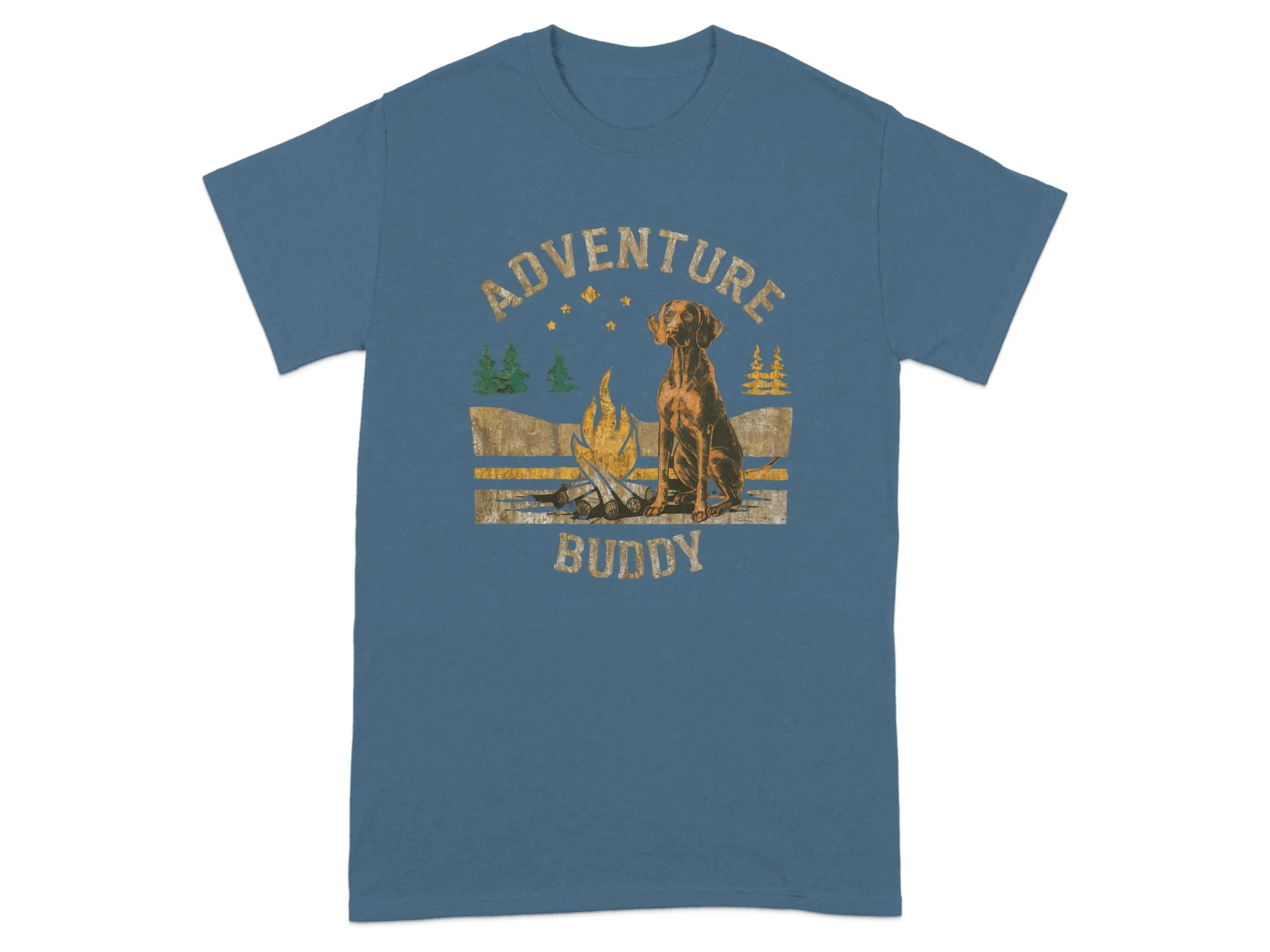 Adventure Buddy Vizsla T-Shirts Indigo Blue T-shirt