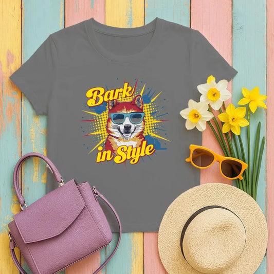 Bark In Style Shiba Inu T-Shirts T-shirt