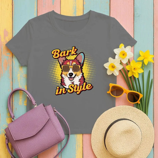Bark in Style Corgi Dog with Sunglasses T-Shirts T-shirt