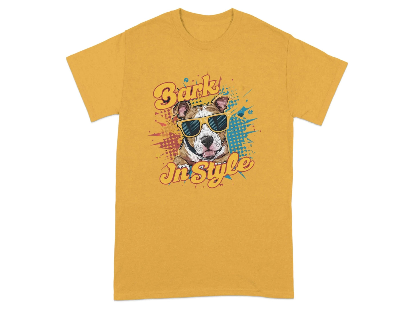 Bark in Style Pitt Bull T-Shirts Gold T-shirt