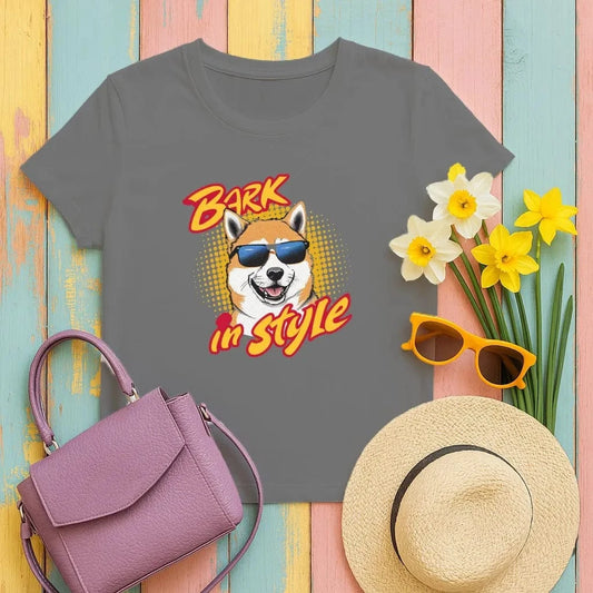 Bark in Style Shiba Inu T-Shirts T-shirt