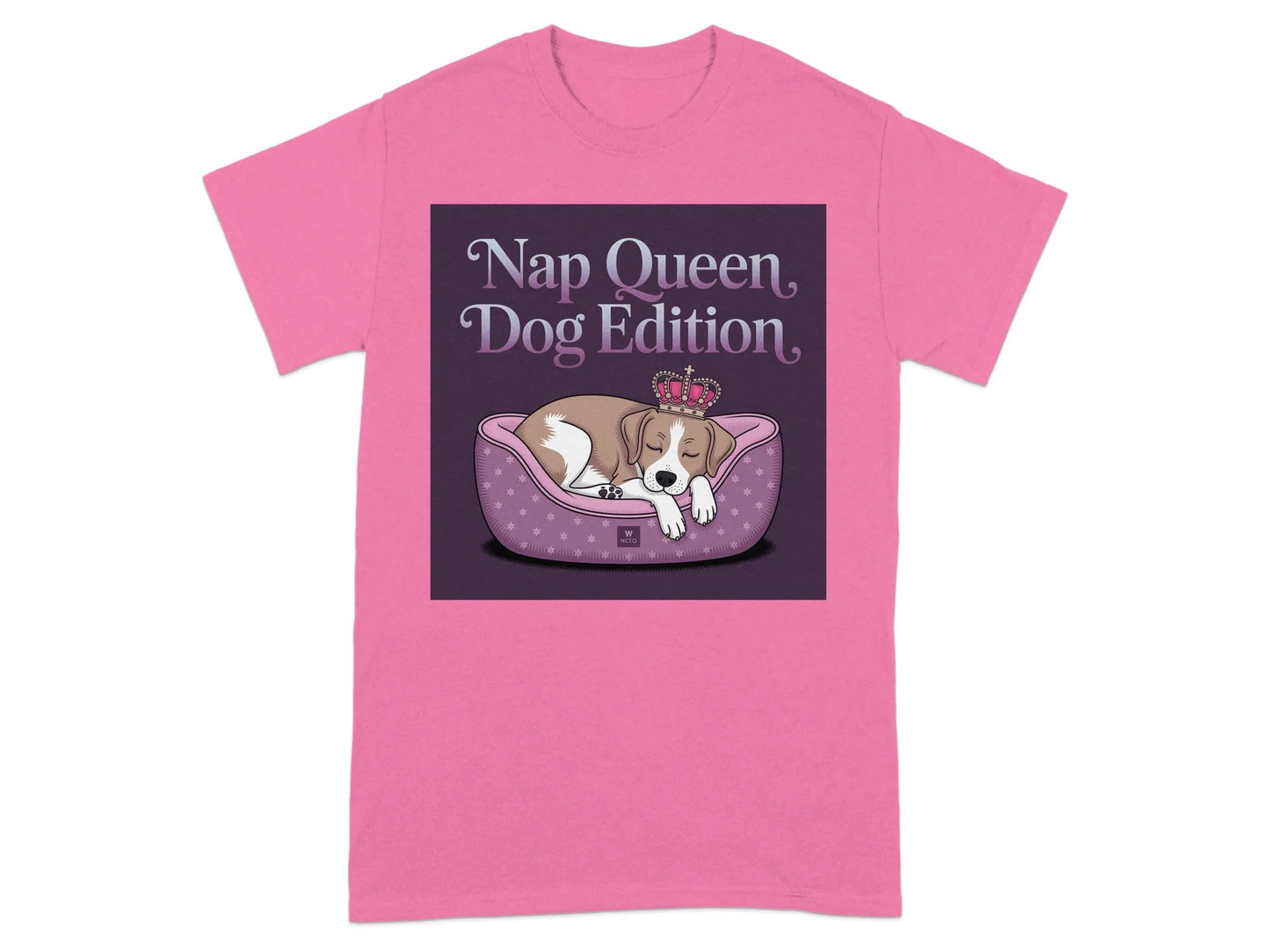 Beagle Nap Queen Design Comfortable T-Shirts Safety Pink T-shirt