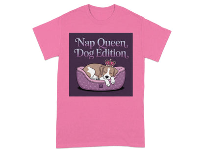 Beagle Nap Queen Design Comfortable T-Shirts Safety Pink T-shirt