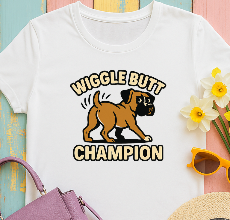 Boxer Dog Unisex Tee - Wiggle Butt Champion