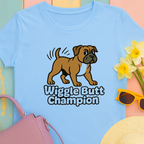 "Wiggle Butt Champion" Boxer Dog Unisex Tshirt
