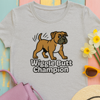 "Wiggle Butt Champion" Boxer Dog Unisex Tshirt