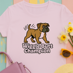"Wiggle Butt Champion" Boxer Dog Unisex Tshirt