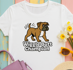 "Wiggle Butt Champion" Boxer Dog Unisex Tshirt