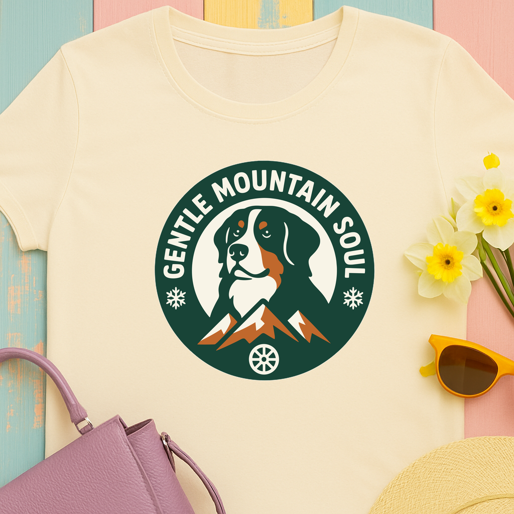 Bernese Mountain Dog Badge - Gentle Mountain Soul T-Shirt