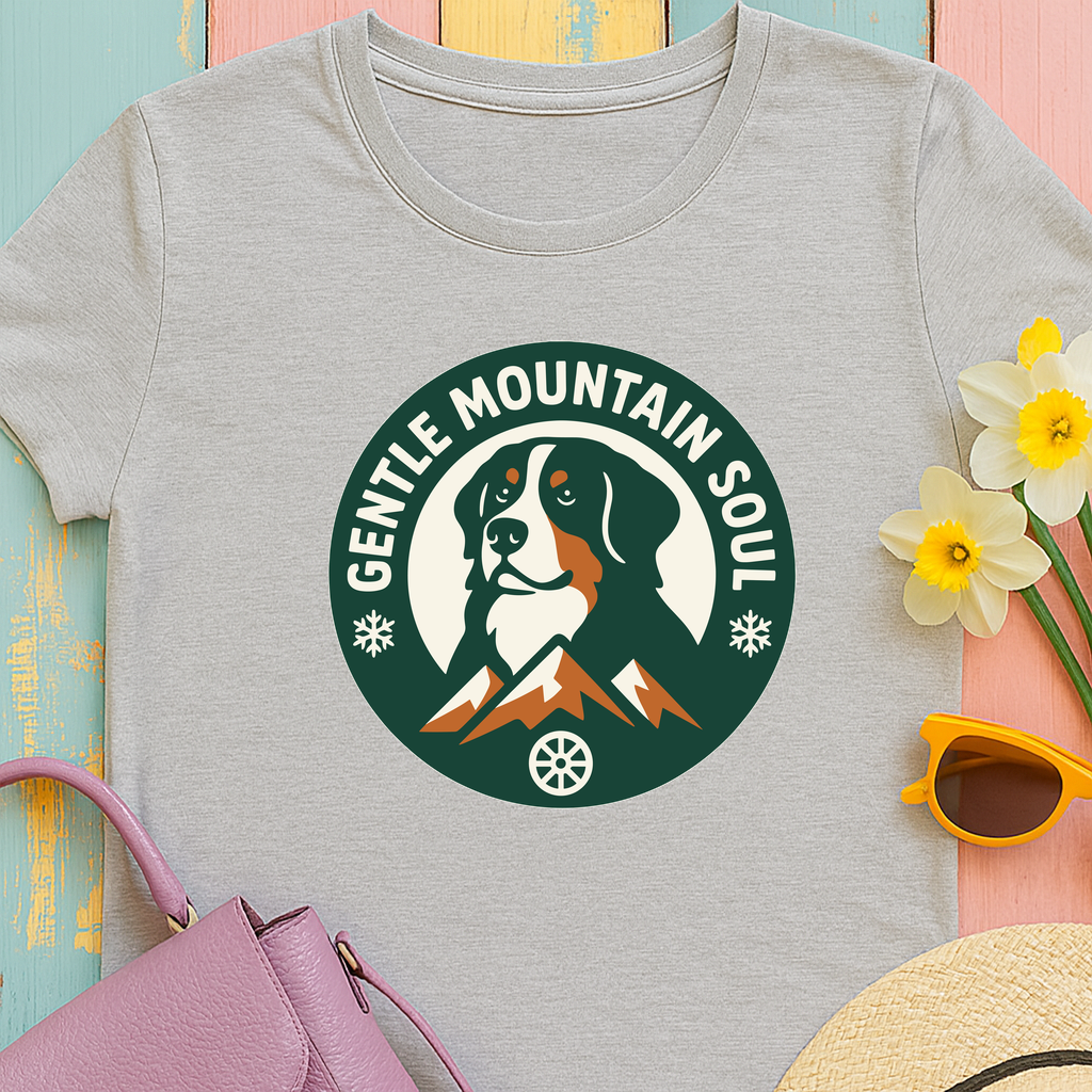 Bernese Mountain Dog Badge - Gentle Mountain Soul T-Shirt