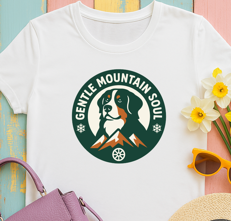 Bernese Mountain Dog Badge - Gentle Mountain Soul T-Shirt
