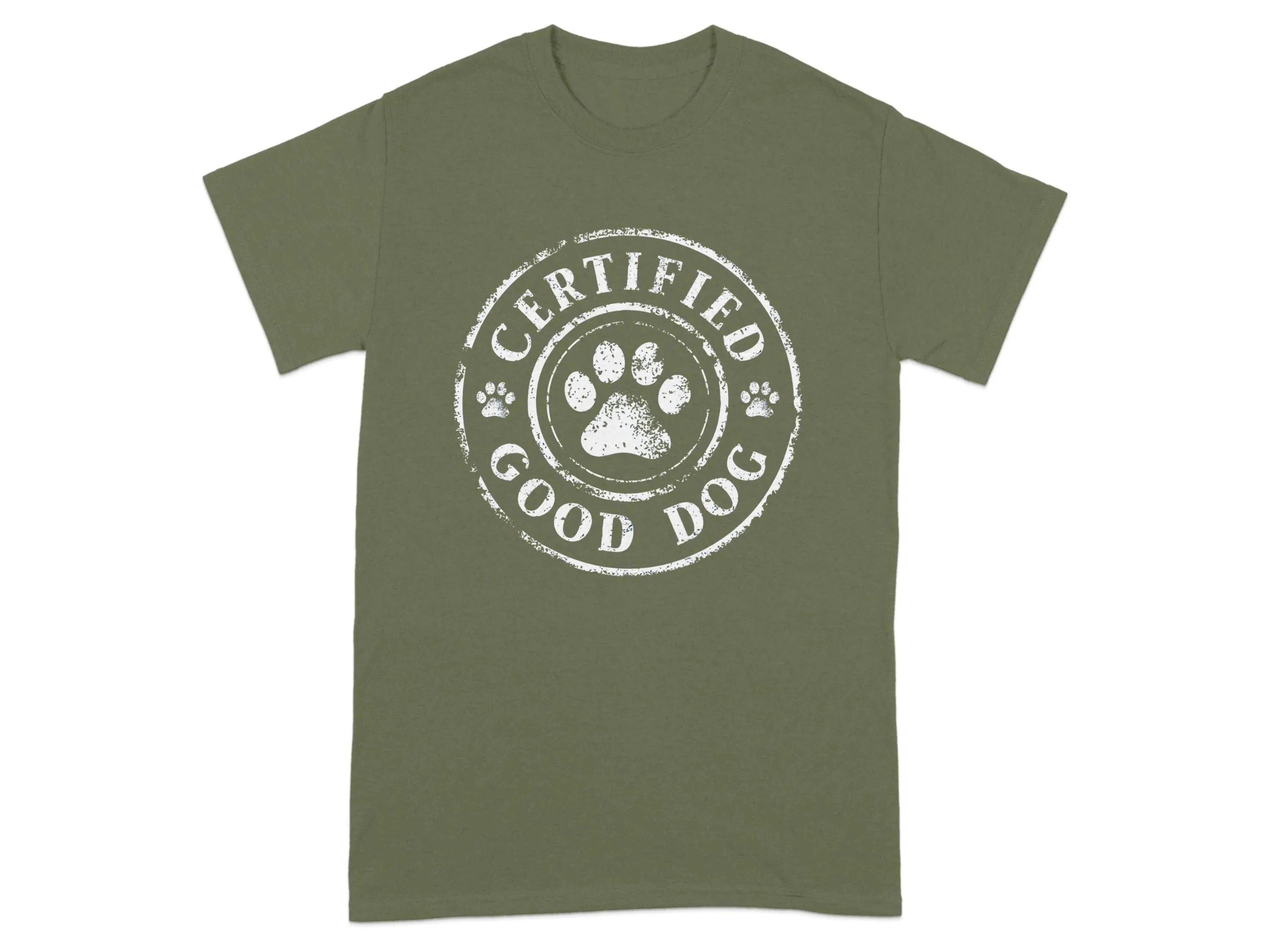 Certified Good Dog With Paw Print Design T-Shirts T-shirt