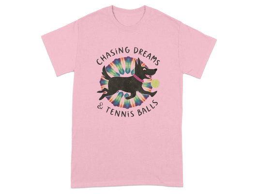 Chasing Dreams and Tennis Balls T-Shirts Light Pink T-shirt