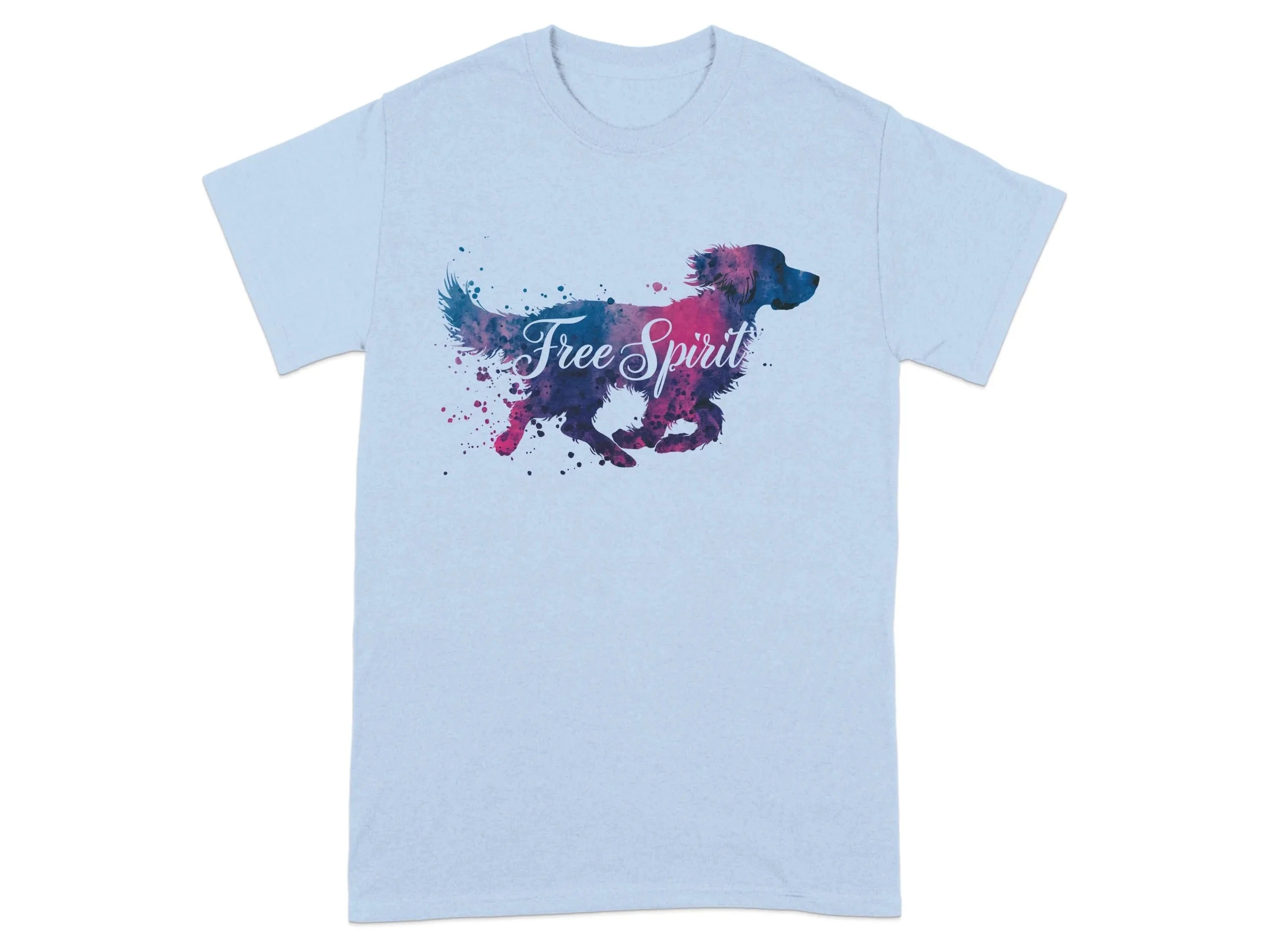 Colorful Free Spirit Gordon Setter T-Shirts Light Blue T-shirt