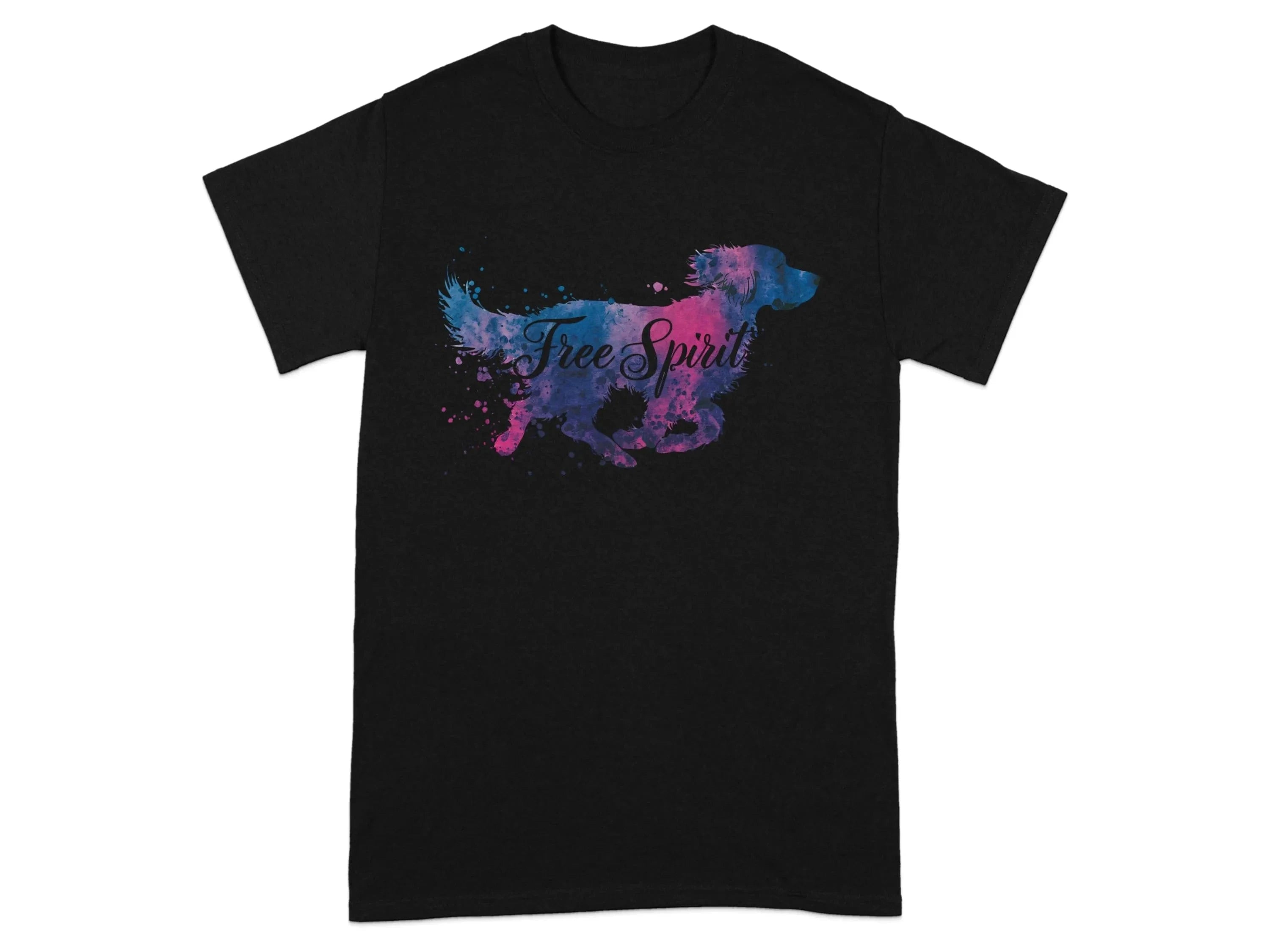 Colorful Free Spirit Gordon Setter T-Shirts Black T-shirt