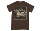 Corgi Dog Design Artwork Large Mountain Scene T-Shirts Dark Chocolate T-shirt