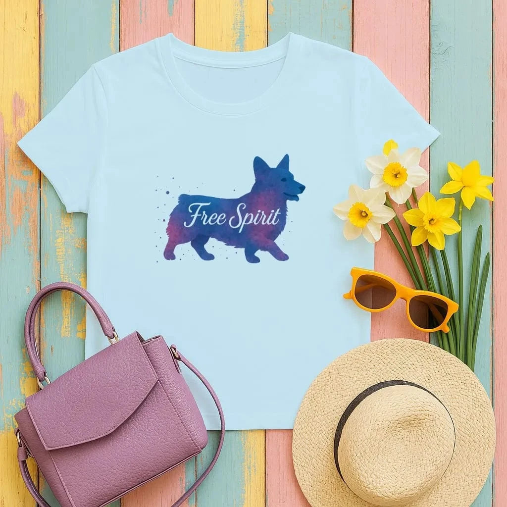 Corgi Free Spirit T-Shirts Sky T-shirt
