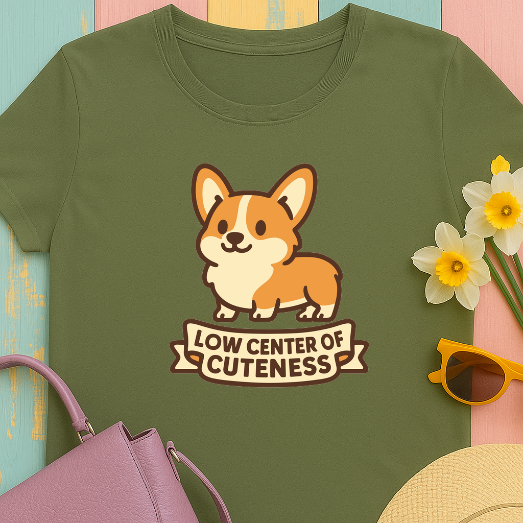 "Low Center of Cuteness" Corgi T-shirt