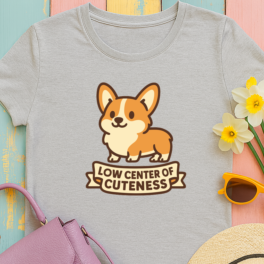 "Low Center of Cuteness" Corgi T-shirt