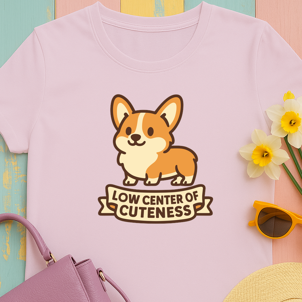 "Low Center of Cuteness" Corgi T-shirt