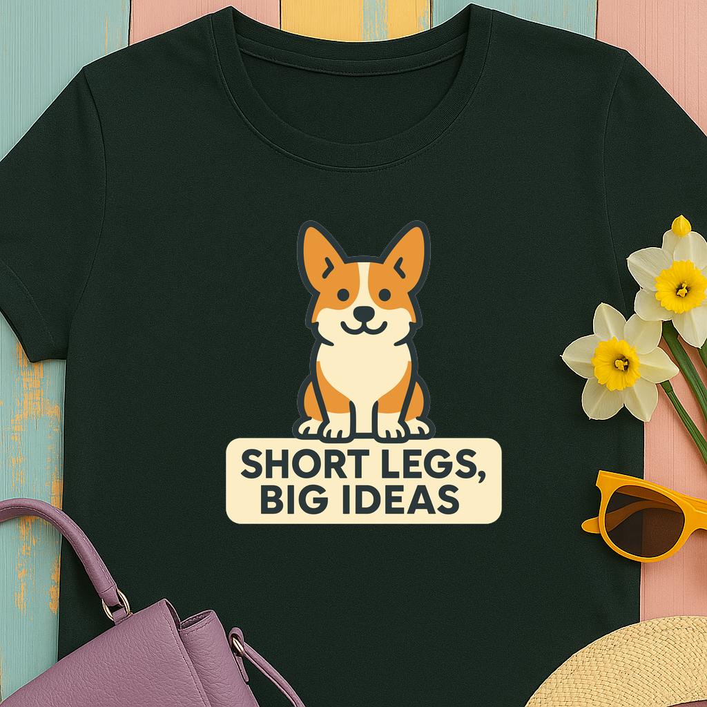 Corgi "Short Legs, Big Ideas" T-shirt