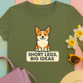 Corgi "Short Legs, Big Ideas" t-shirt, view 2