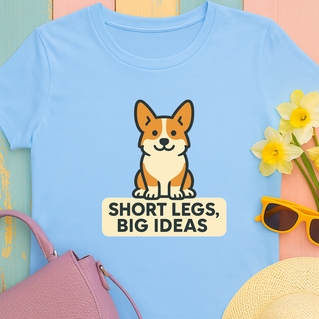 Corgi "Short Legs, Big Ideas" T-shirt