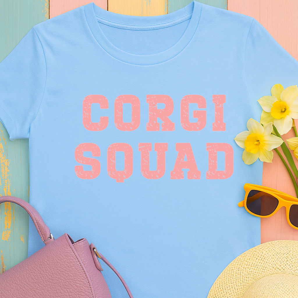 Weathered text image "Corgi Squad" T-shirt