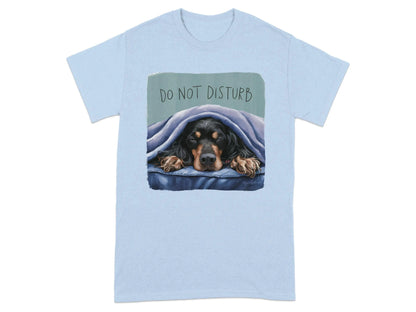Cozy Gordon Setter Do Not Disturb T-Shirts Light Blue T-shirt