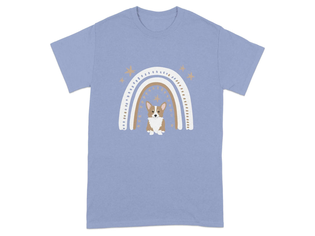 Cute Corgi Rainbow Design Comfort T-Shirts Violet T-shirt