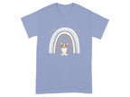 Cute Corgi Rainbow Design Comfort T-Shirts Violet T-shirt