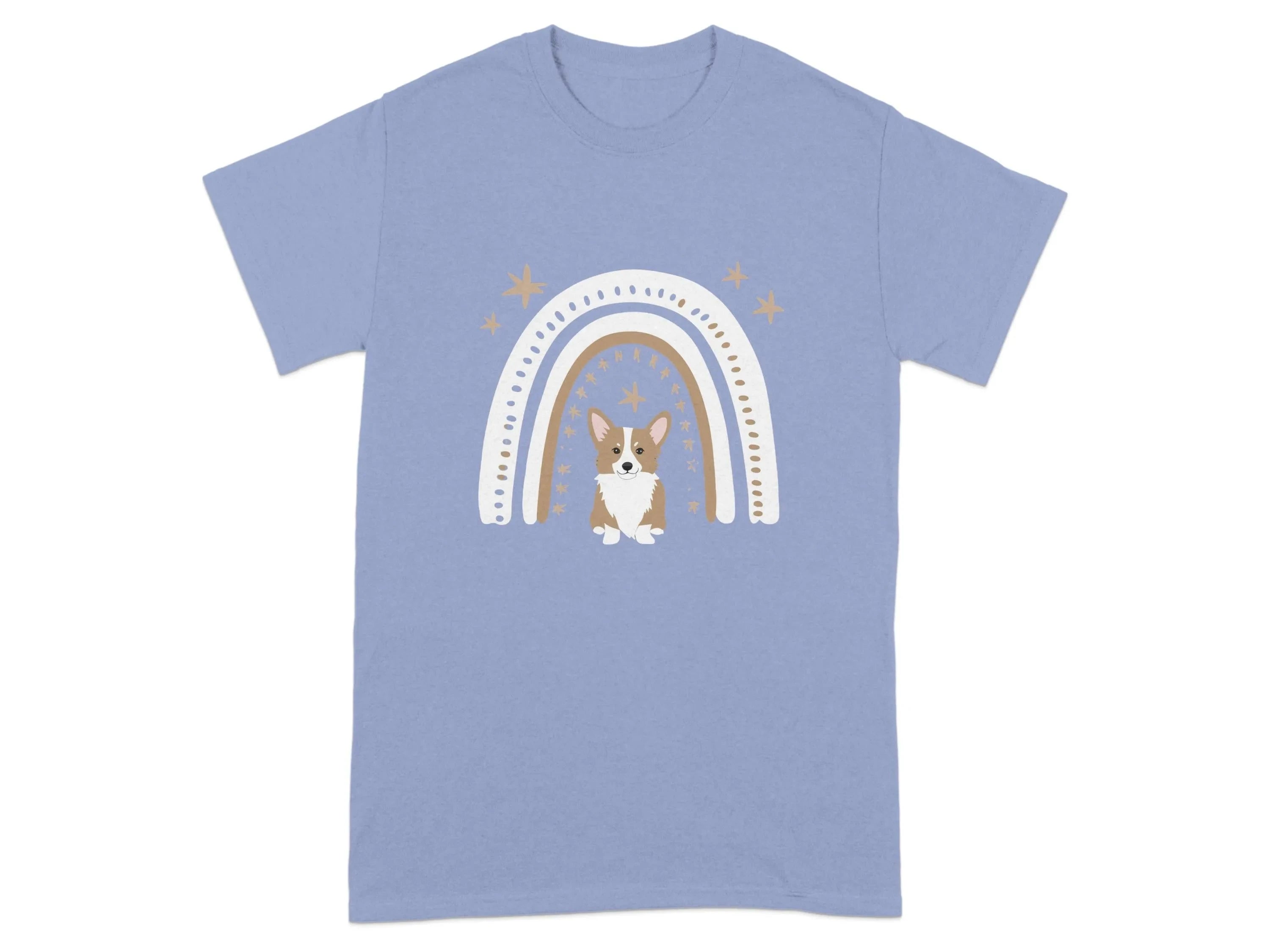 Cute Corgi Rainbow Design Comfort T-Shirts Violet T-shirt
