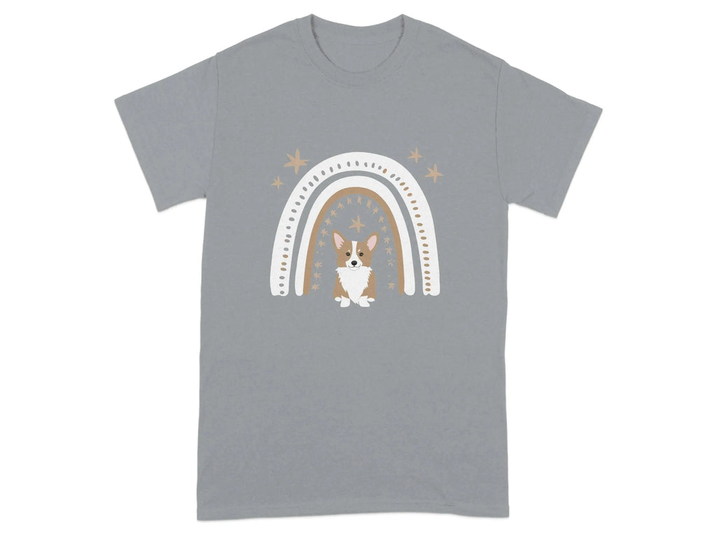 Cute Corgi Rainbow Design Comfort T-Shirts Gravel T-shirt