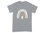 Cute Corgi Rainbow Design Comfort T-Shirts Gravel T-shirt