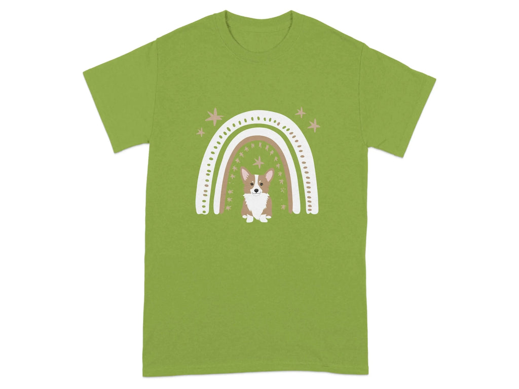 Cute Corgi Rainbow Design Comfort T-Shirts Kiwi T-shirt