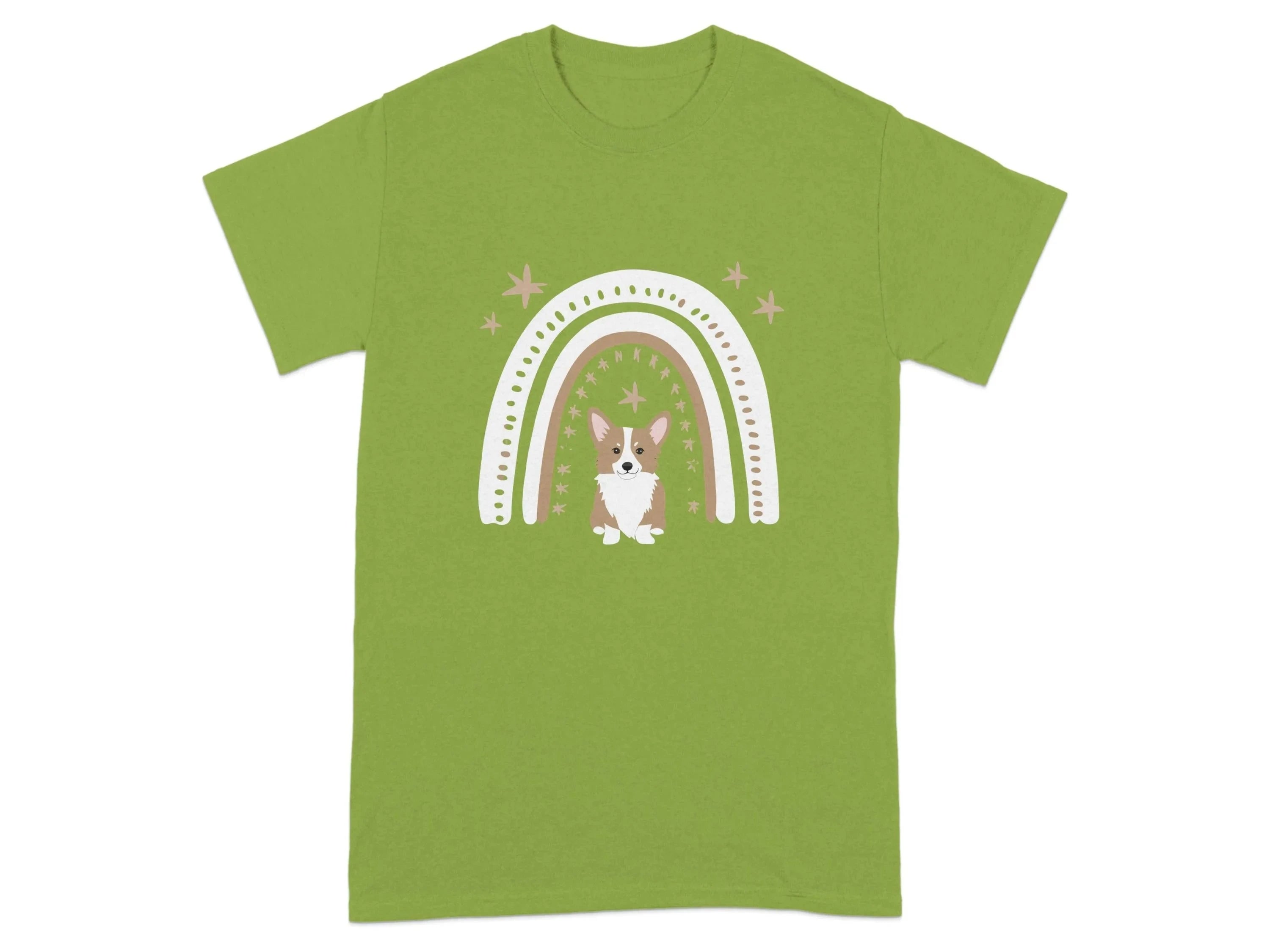 Cute Corgi Rainbow Design Comfort T-Shirts Kiwi T-shirt
