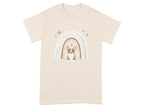 Cute Corgi Rainbow Design Comfort T-Shirts Natural T-shirt