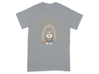 Cute Corgi with Rainbow Stars Print T-Shirts Gravel T-shirt