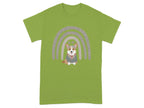 Cute Corgi with Rainbow Stars Print T-Shirts Kiwi T-shirt
