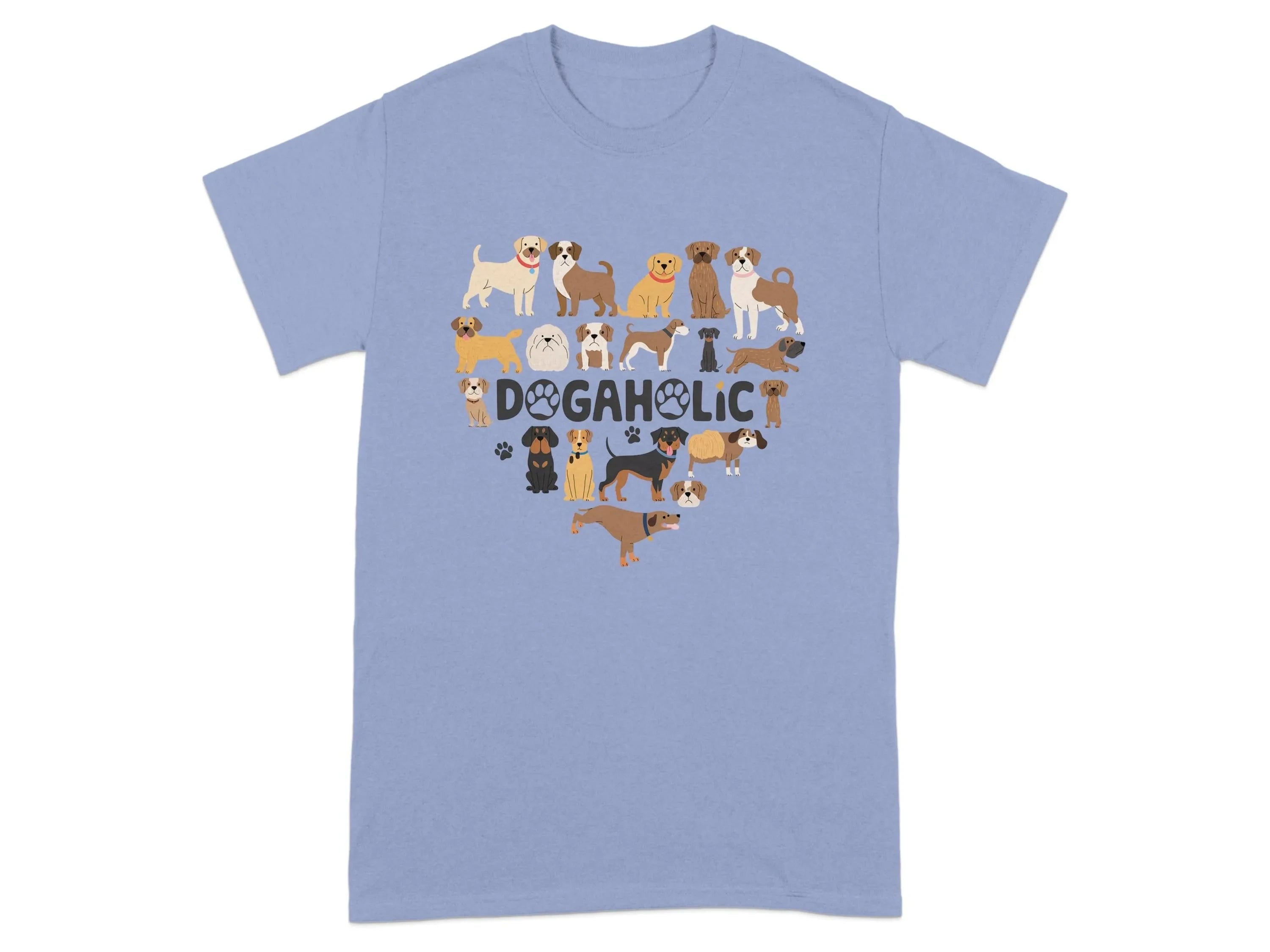 Cute Dog Designs Dogaholic Heart Shape T-Shirts Violet T-shirt