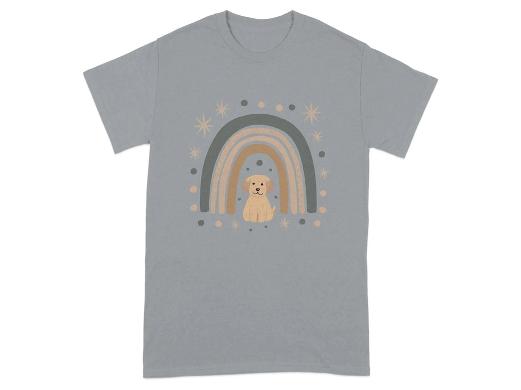 Cute Puppy Rainbow Design Aesthetic T-Shirts Gravel T-shirt