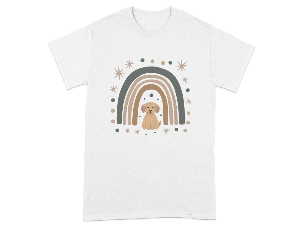 Cute Puppy Rainbow Design Aesthetic T-Shirts White T-shirt