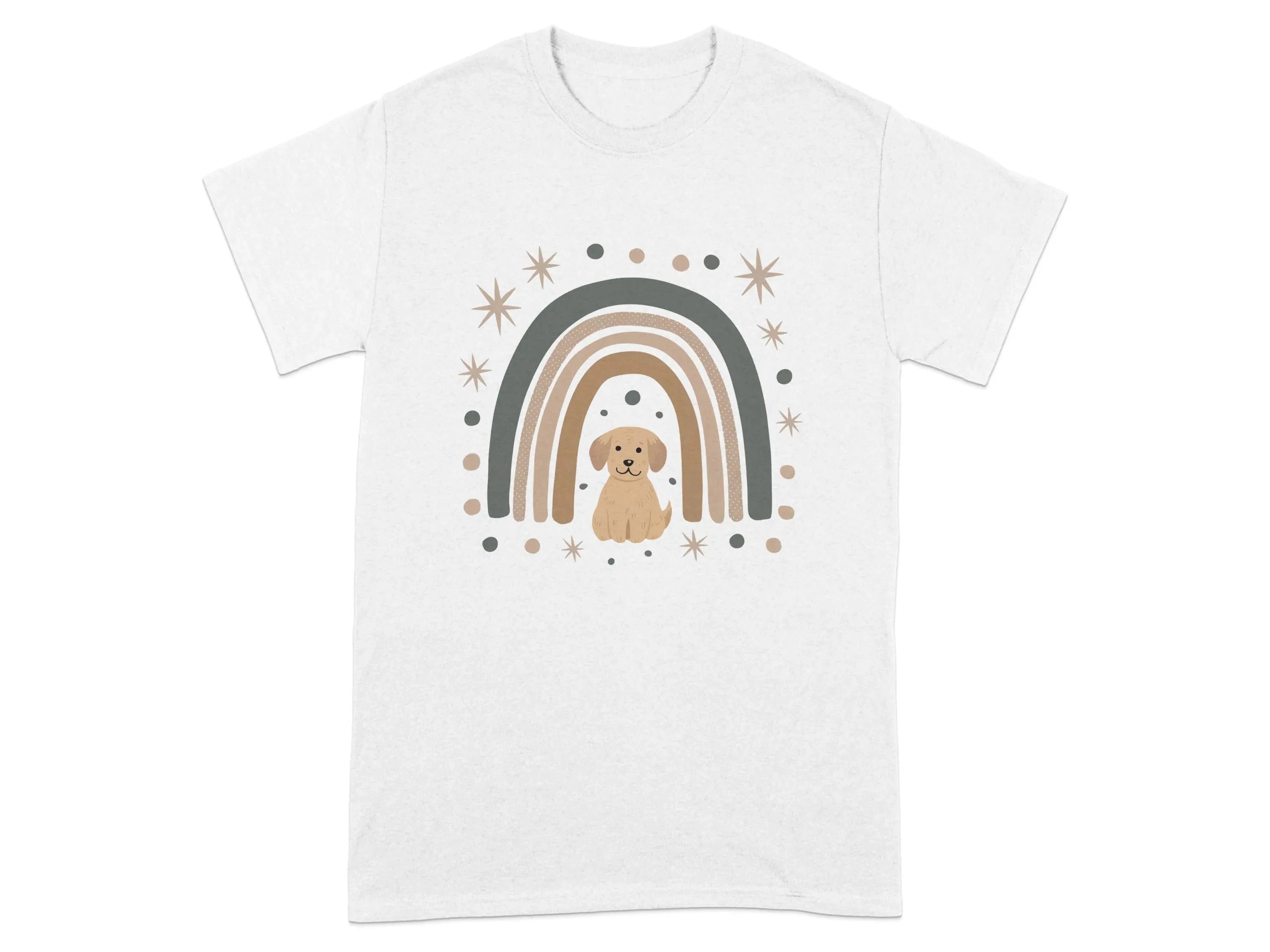 Cute Puppy Rainbow Design Aesthetic T-Shirts White T-shirt